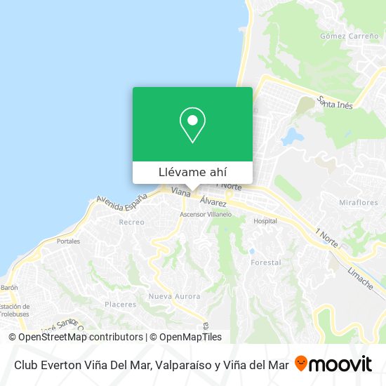 Mapa de Club Everton Viña Del Mar