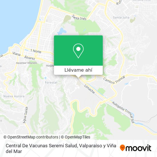 Mapa de Central De Vacunas Seremi Salud