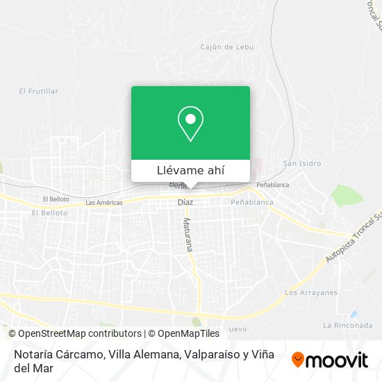 Mapa de Notaría Cárcamo, Villa Alemana