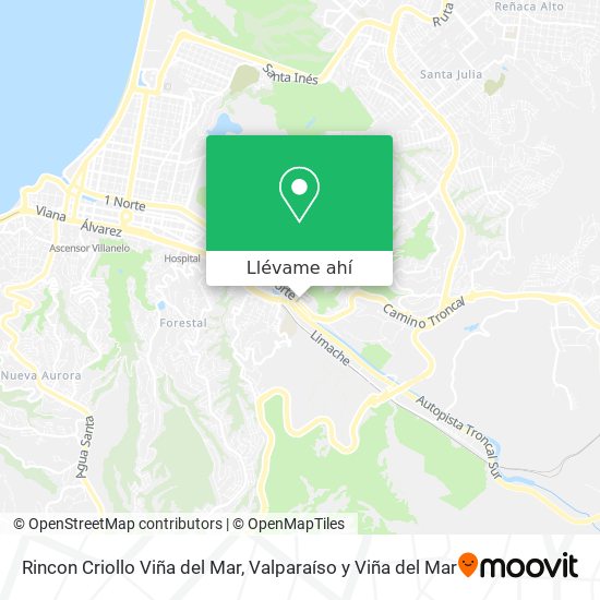 Mapa de Rincon Criollo Viña del Mar