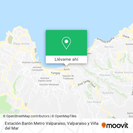 Mapa de Estación Barón Metro Valparaiso