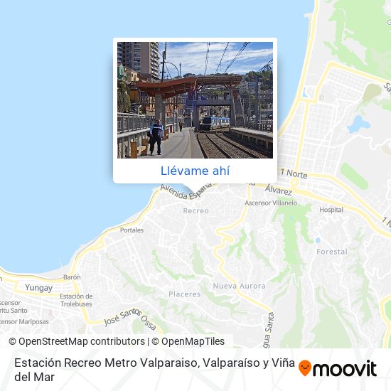Mapa de Estación Recreo Metro Valparaiso