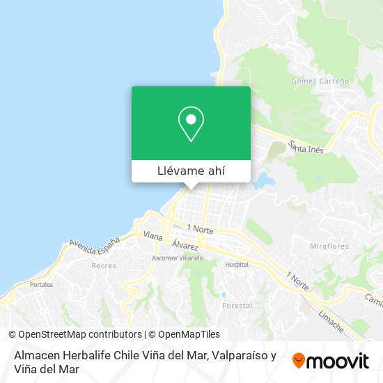 Mapa de Almacen Herbalife Chile Viña del Mar