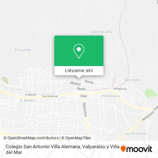 Mapa de Colegio San Antonio Villa Alemana