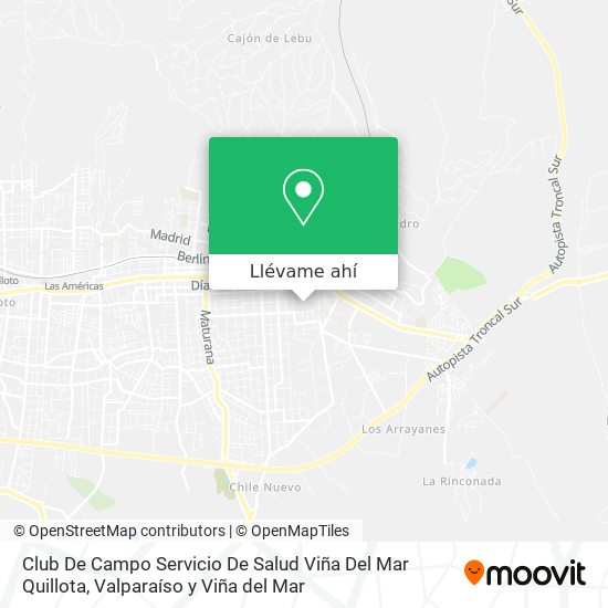 Mapa de Club De Campo Servicio De Salud Viña Del Mar Quillota