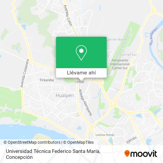 Mapa de Universidad Técnica Federico Santa María