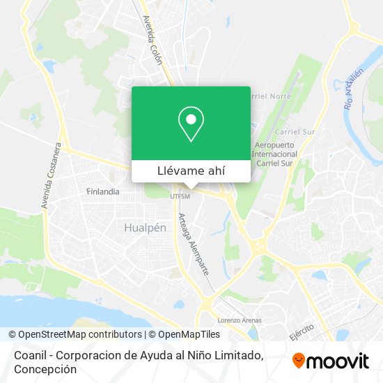 Mapa de Coanil - Corporacion de Ayuda al Niño Limitado