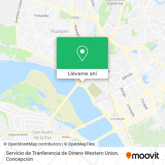 Mapa de Servicio de Tranferencia de Dinero-Western Union