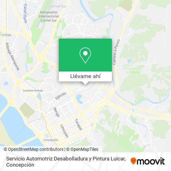 Mapa de Servicio Automotriz Desabolladura y Pintura Luicar