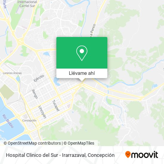 Mapa de Hospital Clinico del Sur - Irarrazaval