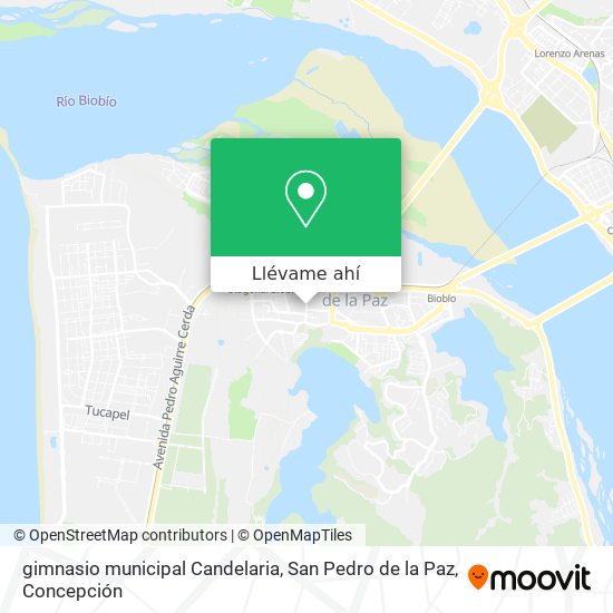 Mapa de gimnasio municipal Candelaria, San Pedro de la Paz