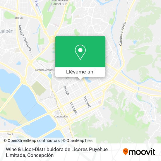 Mapa de Wine & Licor-Distribuidora de Licores Puyehue Limitada