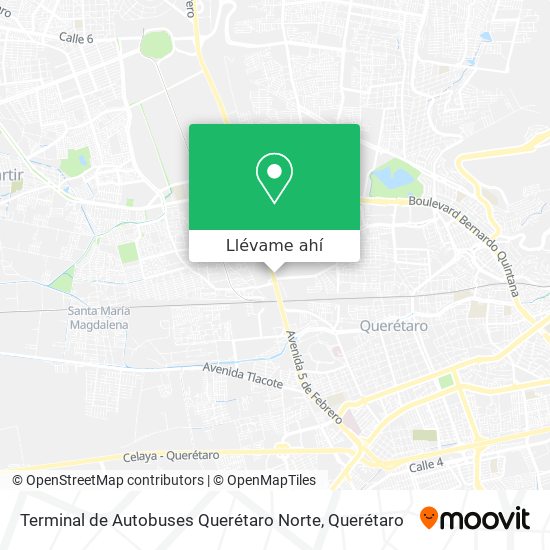 Mapa de Terminal de Autobuses Querétaro Norte