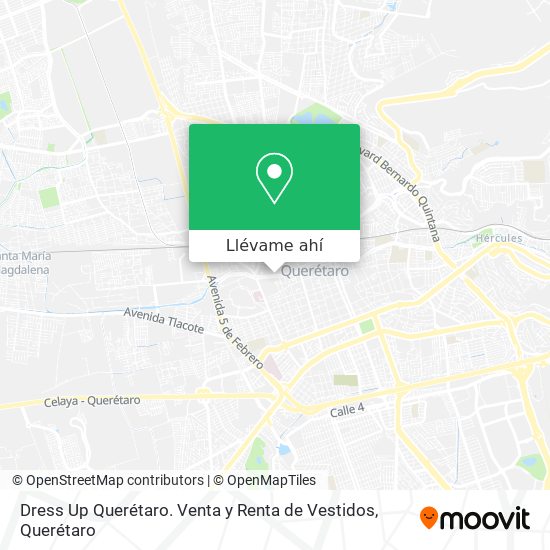 Mapa de Dress Up Querétaro. Venta y Renta de Vestidos