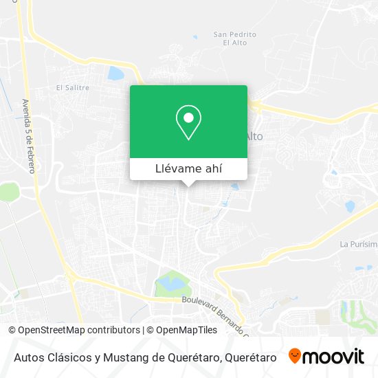 Mapa de Autos Clásicos y Mustang de Querétaro