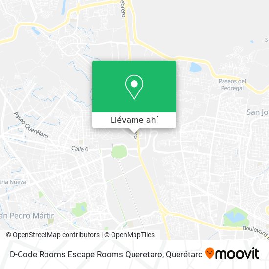 Mapa de D-Code Rooms Escape Rooms Queretaro