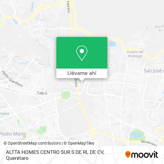 Mapa de ALTTA HOMES CENTRO SUR S DE RL DE CV