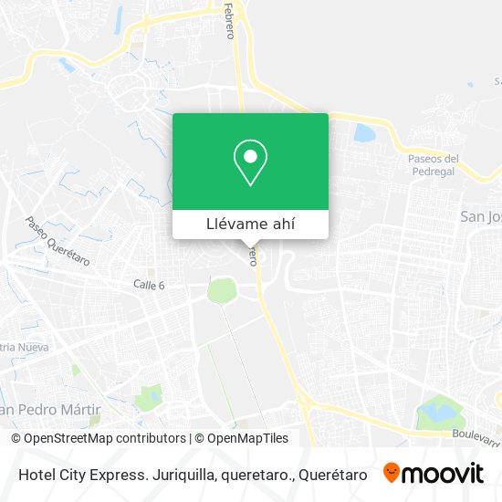 Mapa de Hotel City Express. Juriquilla, queretaro.