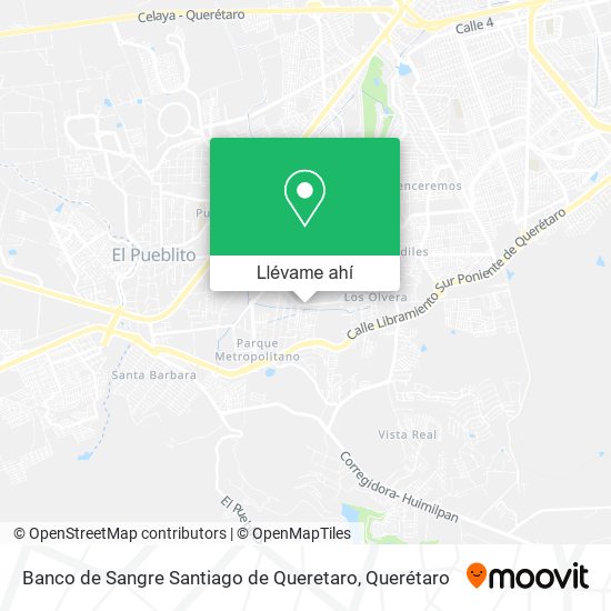 Mapa de Banco de Sangre Santiago de Queretaro