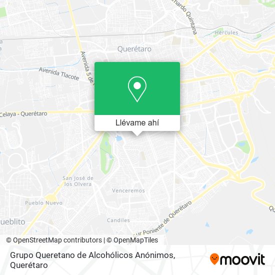 Mapa de Grupo Queretano de Alcohólicos Anónimos