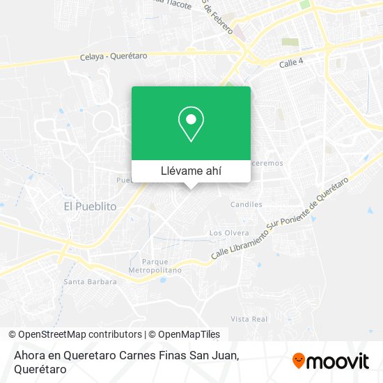 Mapa de Ahora en Queretaro Carnes Finas San Juan