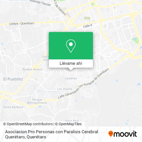 Mapa de Asociacion Pro Personas con Paralisis Cerebral Querétaro