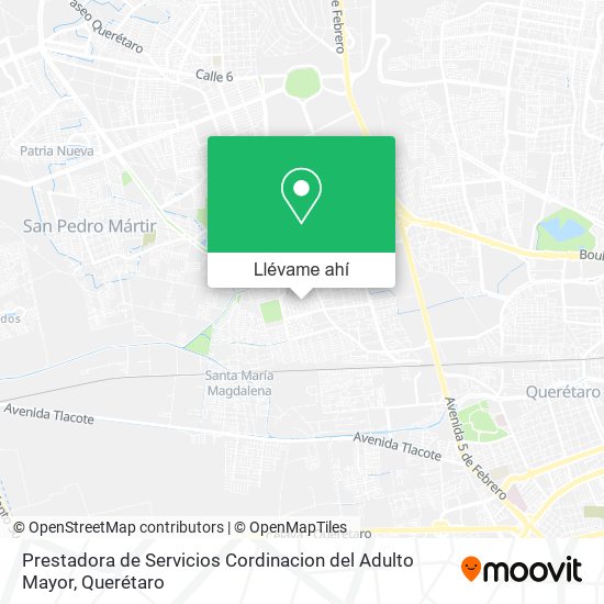 Mapa de Prestadora de Servicios Cordinacion del Adulto Mayor