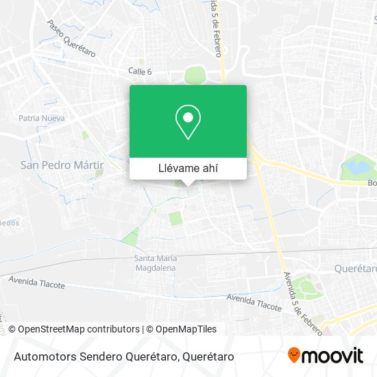 Mapa de Automotors Sendero Querétaro