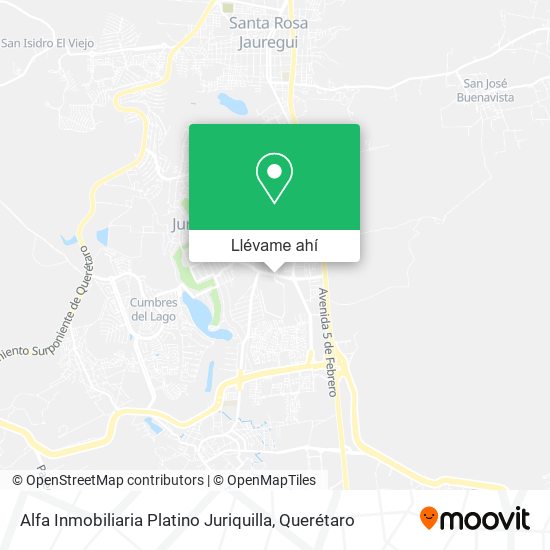 Mapa de Alfa Inmobiliaria Platino Juriquilla