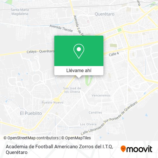 Mapa de Academia de Football Americano Zorros del I.T.Q