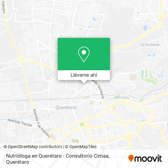 Mapa de Nutrióloga en Querétaro - Consultorio Cimaa