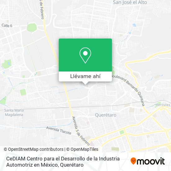 Mapa de CeDIAM Centro para el Desarrollo de la Industria Automotriz en México