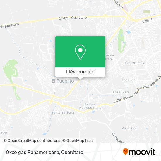 Mapa de Oxxo gas Panamericana