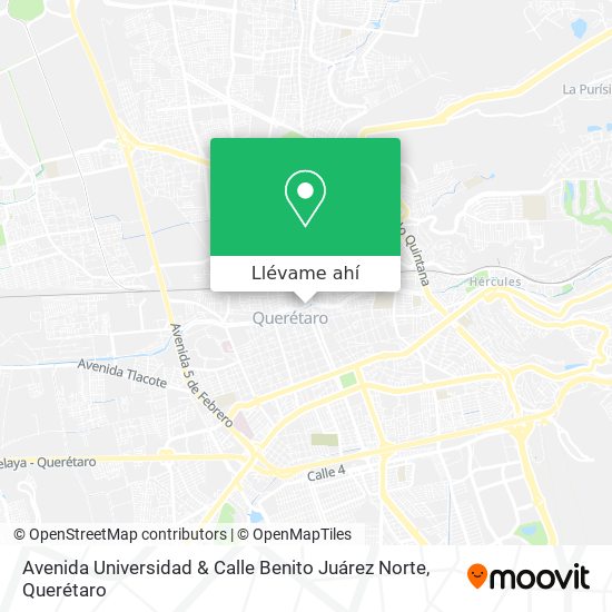 Mapa de Avenida Universidad & Calle Benito Juárez Norte