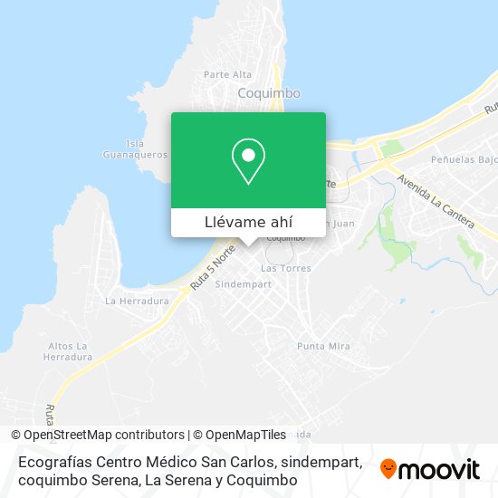 Mapa de Ecografías Centro Médico San Carlos, sindempart, coquimbo Serena