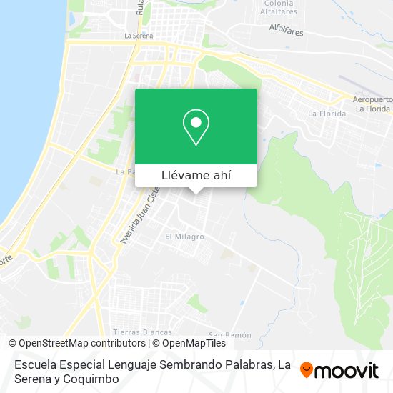 Mapa de Escuela Especial Lenguaje Sembrando Palabras