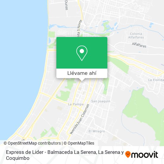 Mapa de Express de Lider - Balmaceda La Serena