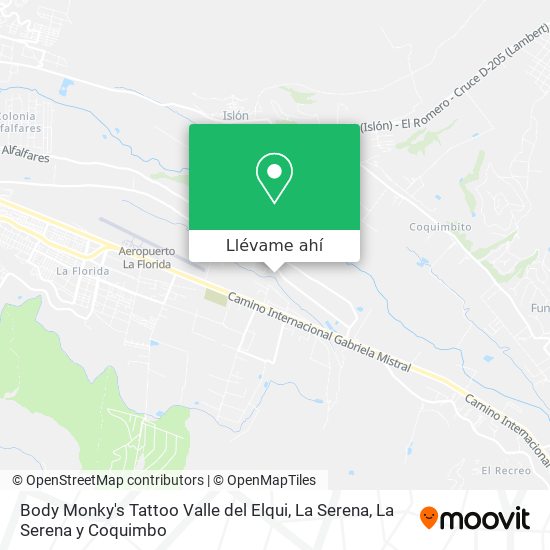 Mapa de Body Monky's Tattoo Valle del Elqui, La Serena