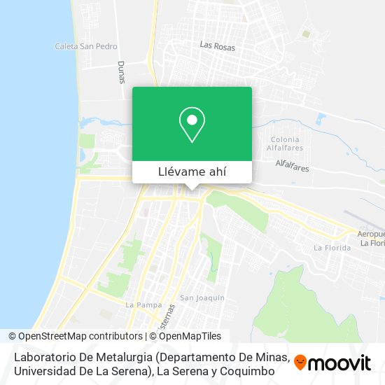 Mapa de Laboratorio De Metalurgia (Departamento De Minas, Universidad De La Serena)