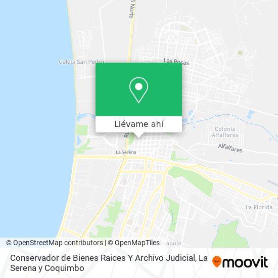 Mapa de Conservador de Bienes Raices Y Archivo Judicial