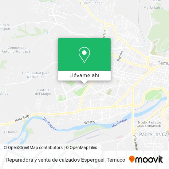 Mapa de Reparadora y venta de calzados Esperguel