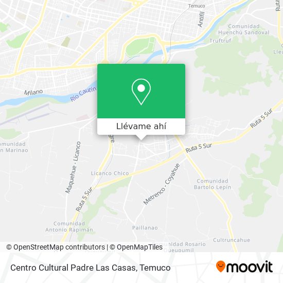 Mapa de Centro Cultural Padre Las Casas