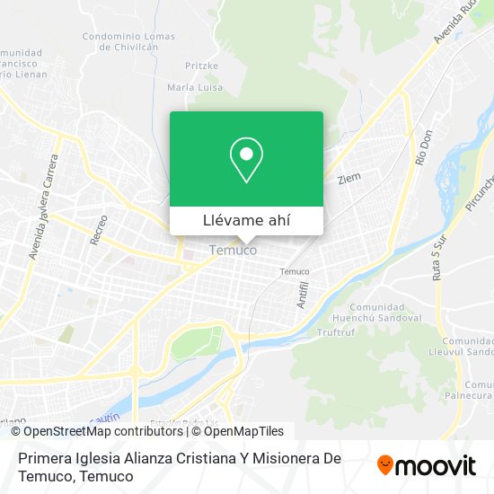 Mapa de Primera Iglesia Alianza Cristiana Y Misionera De Temuco