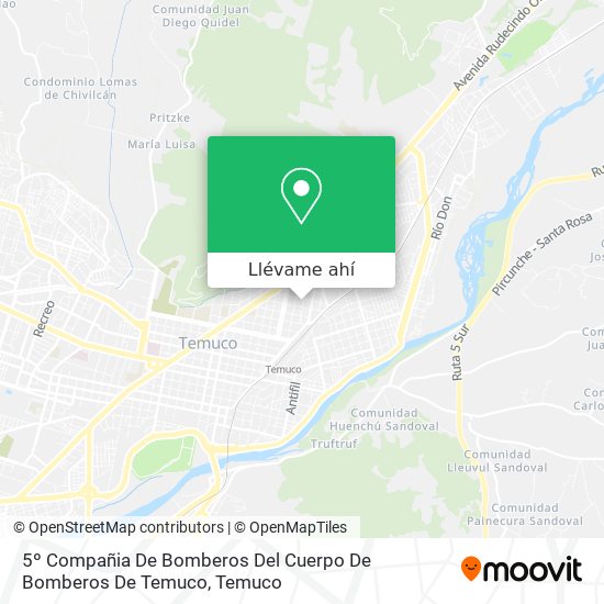 Mapa de 5º Compañia De Bomberos Del Cuerpo De Bomberos De Temuco