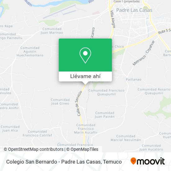 Mapa de Colegio San Bernardo - Padre Las Casas