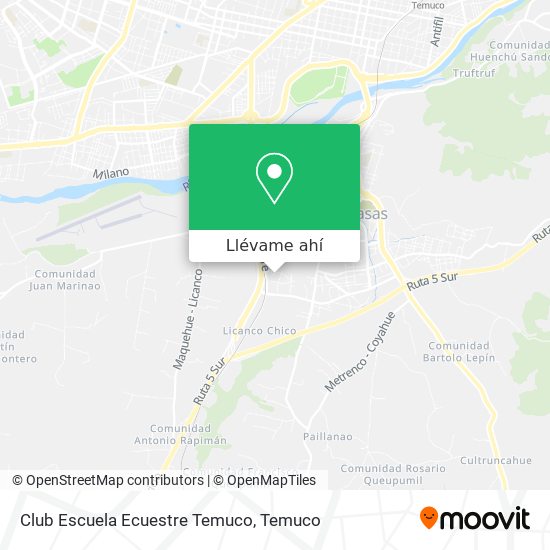 Mapa de Club Escuela Ecuestre Temuco
