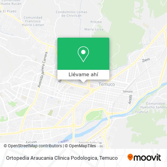 Mapa de Ortopedia Araucania Clínica Podologica