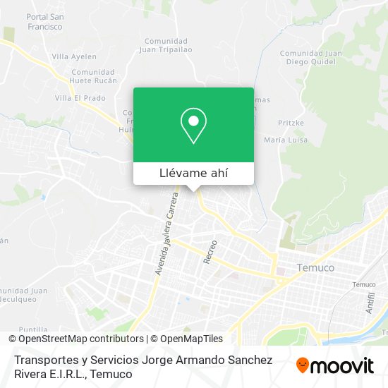 Mapa de Transportes y Servicios Jorge Armando Sanchez Rivera E.I.R.L.