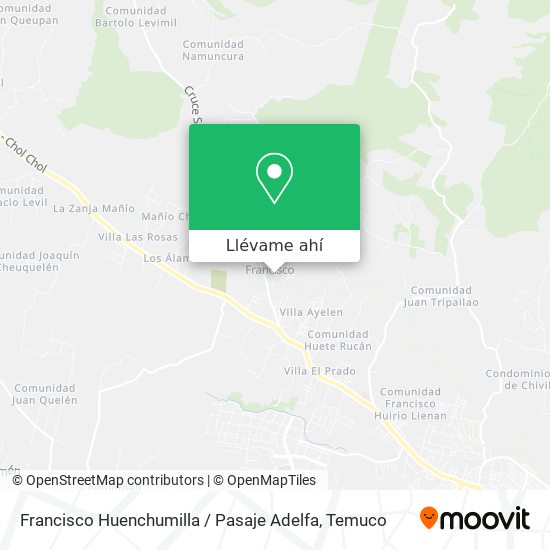 Mapa de Francisco Huenchumilla / Pasaje Adelfa