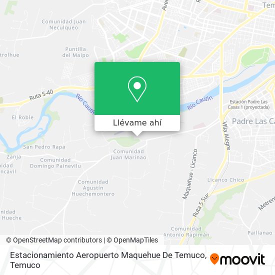 Mapa de Estacionamiento Aeropuerto Maquehue De Temuco